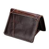SEALINF Men Soft Leather Wallet Short Trifold Purse Cowhide Card Holder (brown)