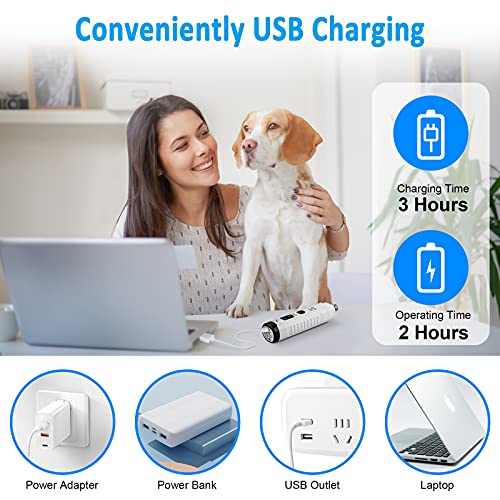 Casfuy Dog Nail Grinder with 2 LED Light for Large Medium Dogs 3X