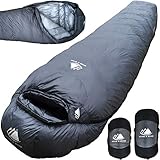 Hyke & Byke 0 Degree F 625 Fill Power Hydrophobic Sleeping Bag with Advanced Synthetic – Ultra Lightweight 4 Season Men’s and Women’s Mummy Bag Designed for Backpacking