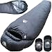0 Degree Backpacking Sleeping Bag - Zero F Ultralight Mummy Bag for Cold Weather, Lightweight Synthetic Goose Down Like 625 Fill Power Bag For Men and Women Winter Camping (Charcoal Gray, Regular)