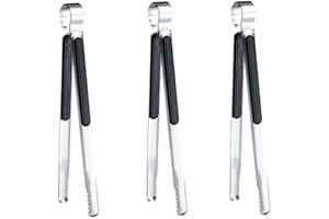 3 Pcs BBQ Tongs, Korean Barbecue and Grill Tongs, Stainless Steel Kitchen Tongs for Cooking, Heavy Duty Food, Bread Clip, Ice
