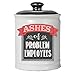 Cottage Creek Boss Gifts Ashes of Problem Employees Jar/Round Decorative Funny Piggy Bank Jar/Coin Bank with Lid Coworker Gifts [White]