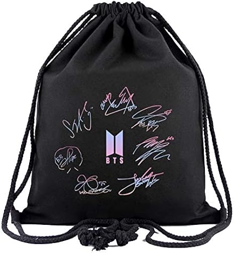 Amazon.com : JUNG KOOK Kpop BTS Canvas Drawstring Backpack Suga Jimin