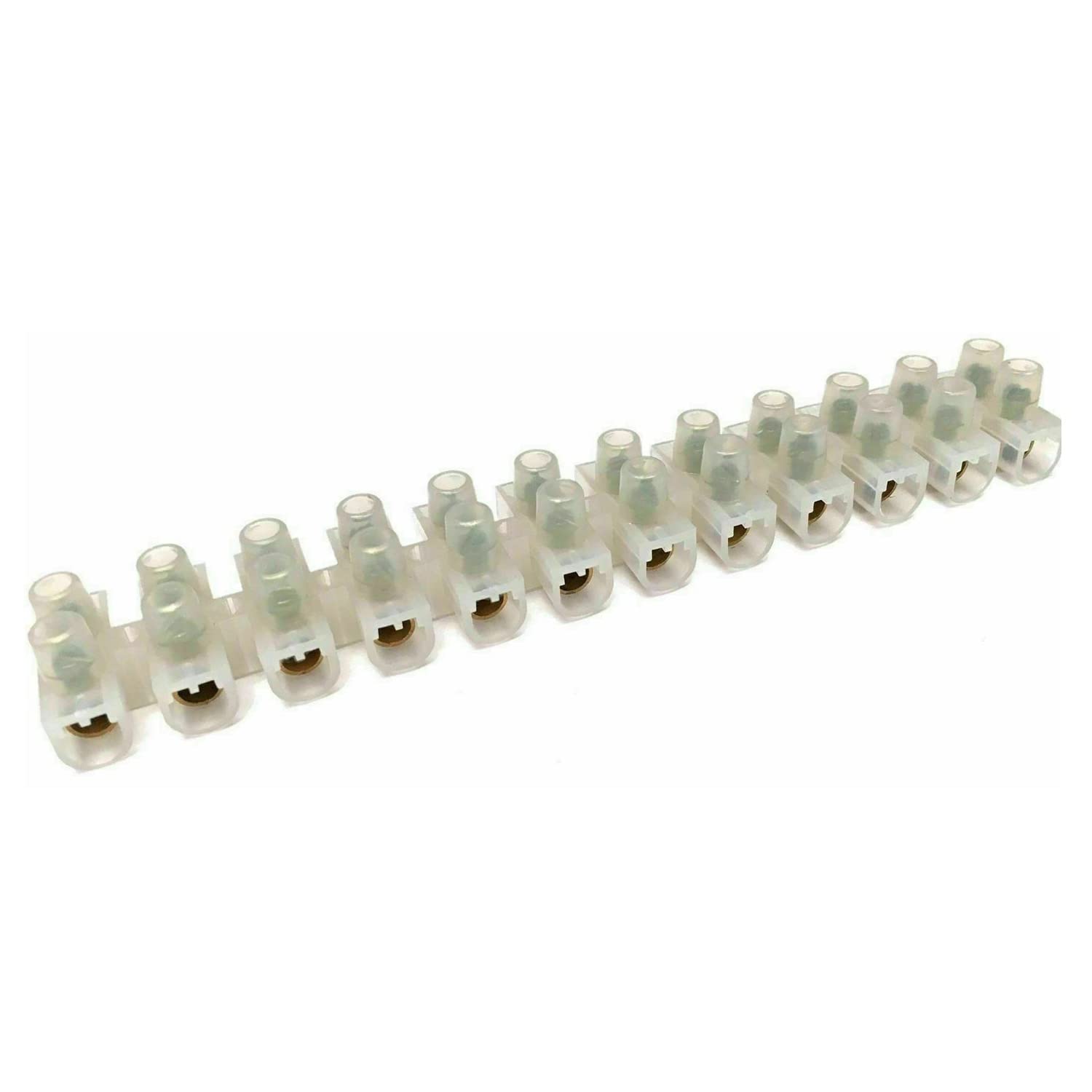 LEDSone 3A Electrical Connector Blocks 3 Amp 12 Way White Terminal Block Strip Electric Wire Connectors Choc Blocks Connecting for Wiring Cable