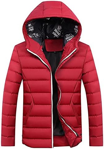 Also Easy Winter Parka Men Jacket Coat Outerwear Fashion Hood Padded Quilted Warm Male Jackets Hooded Casual Wadde DQ6678 Red M