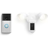 Ring Battery Doorbell with Ring Floodlight Cam Wired Plus (White)