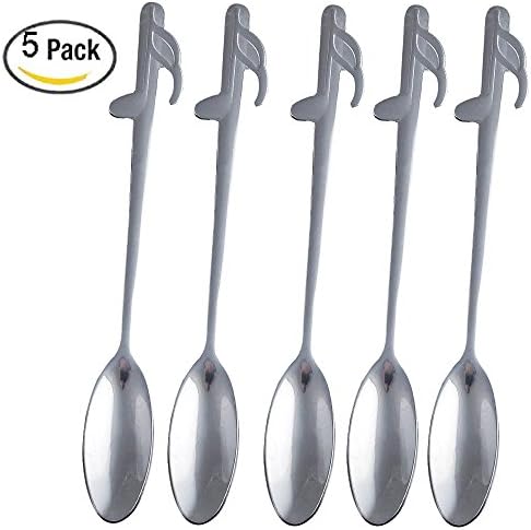 WOGOD Coffee Spoon /Tea/ Soup/ Dessert Spoon(Note style set of 5)