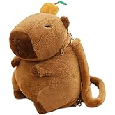 WUFUVAP Cute Capybara Backpack with Leash Soft Capybara Stuffed Animals Plush Backpack Gifts for Womens