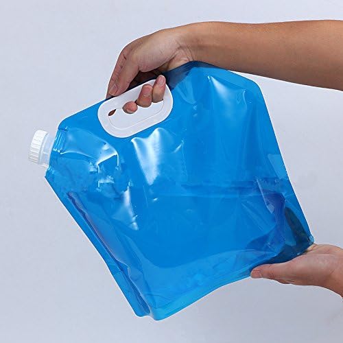 15L/(3x5L)4Gallon Capacity Foldable Portable Water Carrier Bag -Food Grade PVC -Outdoor Collapsible Transparent Drinking Water Bag Car Water Carrier Container for Camping/Climbing/Picnic/Survival 3PCS