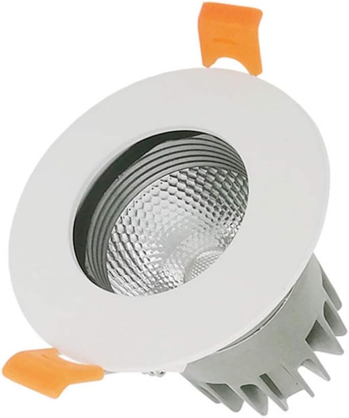 Popertr COB Recessed Ceiling Lights Dimmable CRI90 IP40 Waterproof LED Spotlights For Bathroom Kitchen 75mm/2.95inches Hole Pitch AC100-277V Recessed Downlight (Color : 3500k-12W)