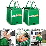 Grab'N Go Reusable Shopping Bags (2) with Cart Clips