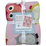 Owls No-Sew Throw Anti-Pill Fleece Fabric Kit