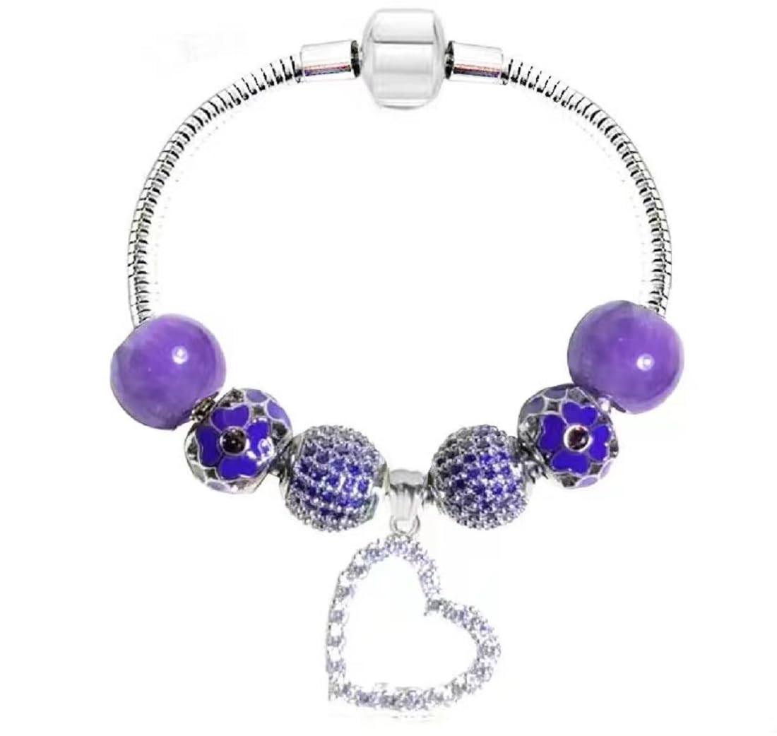 White Birch Purple Synthetic Amethyst February Birthstone bridesmaid gifts 20 cm Medium Size for Women Jewelry — image 1