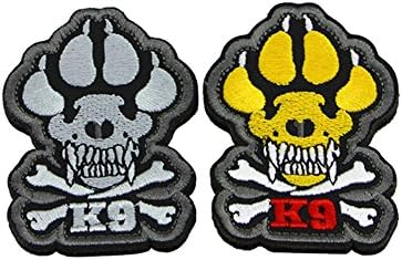 MEIKAI Set of 2 Service Dog /Ask to Pet/K9 Dog Embroidered Tactical Morale Velcro Patch Badge for Dog Harness &amp; Vest (K9 morale)