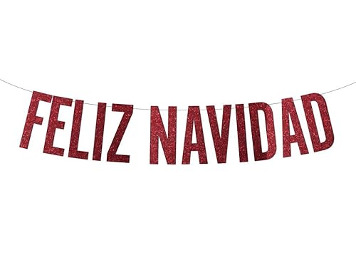 Amazon Com Feliz Navidad Block Letters Glitter Banner Handmade