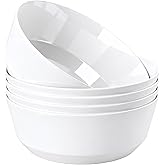 Hioasis 8 Pack Plastic Serving Bowls 128oz White Plastic Bowls Heavy Duty Disposable Serving Bowls for Party Snack & Salad & Candy & Bar Buffet