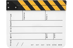 MOUMOUTEN Movie Clapperboard, 30x25CM Acrylic Movie Clapperboard Professional Director Action Clap Film Photography Tool for 