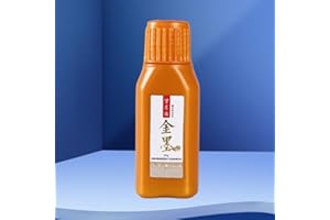 Flmouce Gold Sumi Ink 60ml, Gold Chinese Calligraphy Ink, Brush and Calligraphy Practice Ink,Liquid Golden Carbon Ink, Manga Ink (2.03oz, Gold)