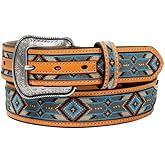 3D Men's Aztec Tabs Belt, Size 46, Medium Brown