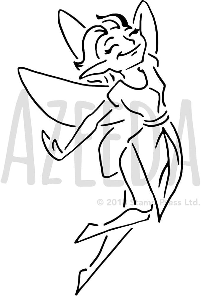Azeeda Groß A2 'Glückliche Fee' Wandschablone / Vorlage (WS00041527