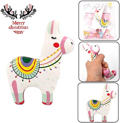 WILLTOO Christmas Colored Horse Stress Reliever Scented Super Slow Rising Squeeze Toy Smooshy Mushy