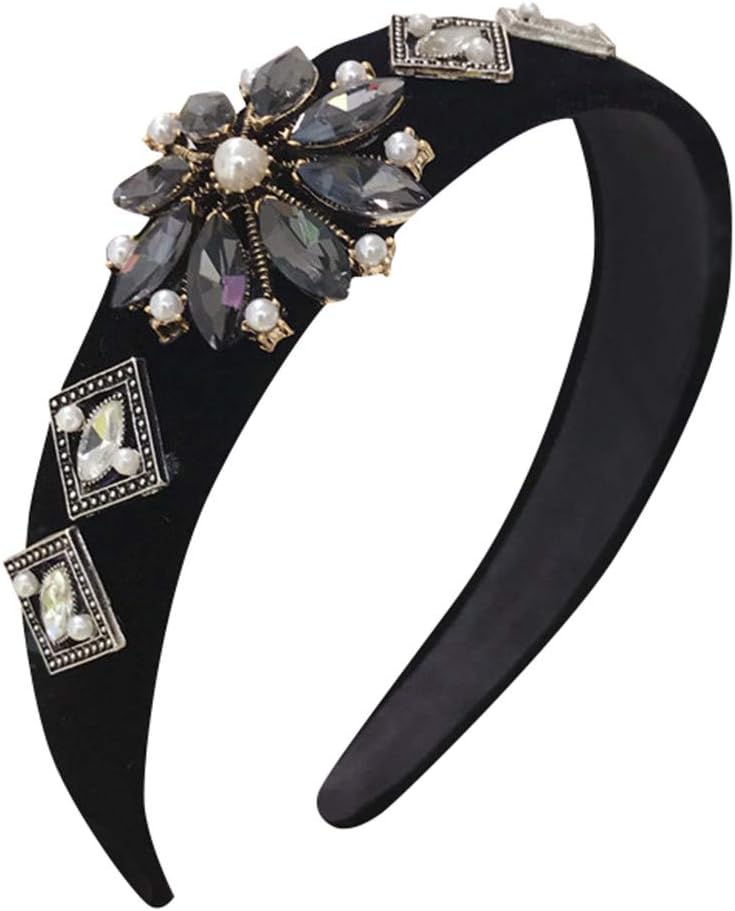 Aiserkly Women's Crystal Headband Running Wide Fabric Hairband Head Wrap Hair Band Accessories (One size, Multicolor-8)