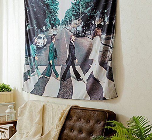 Shukqueen The Beatles Walk On The Road Wall Hanging Tapestry Wall Decor Art for Living Room Bedroom Dorm Decoration 51" H x 60" W Shukqueen The Beatles Walk On The Road Wall Hanging Tapestry Wall Decor Art for Living Room Bedroom Dorm Decoration 51" H x 60" W