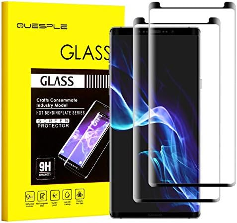 QUESPLE Galaxy Note 9 Glass Screen Protector, [2-Pack] Tempered Glass Screen Protector [9H Hardness][Anti-Scratch][Anti-Bubble] [High Definition] [Ultra Clear] for Samsung Galaxy Note 9