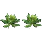 Gcrdplat 2 Pcs Artificial Succulent Plants, Realistic Fake Succulents, Artificial Plant for Garden Arrangement Decor, Green