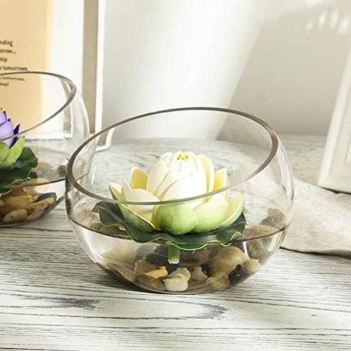 Clear glass vase/ Lotus package / flower artificial flower set the living room/Water culture hydroponic vase the vase bottle oblique-D