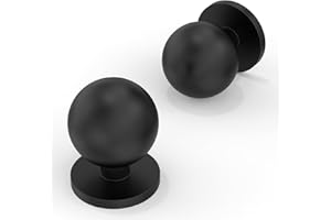 Asimerdeco 10 Pack Matte Black Cabinet Knobs Single Hole Cabinet Pulls Round Kitchen Cabinet Knobs Drawer Knobs Dresser Knobs