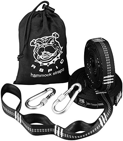 Rspic Hammock Straps 2000 LBS Heavy Duty 20+1 Loops-XL Hammock Tree Straps No Stretching |Camping Outdoor Necessity