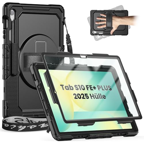 Timecity Hülle für Samsung Galaxy Tab S10 FE+ Plus 13,1 Zoll 2025-Schwarz