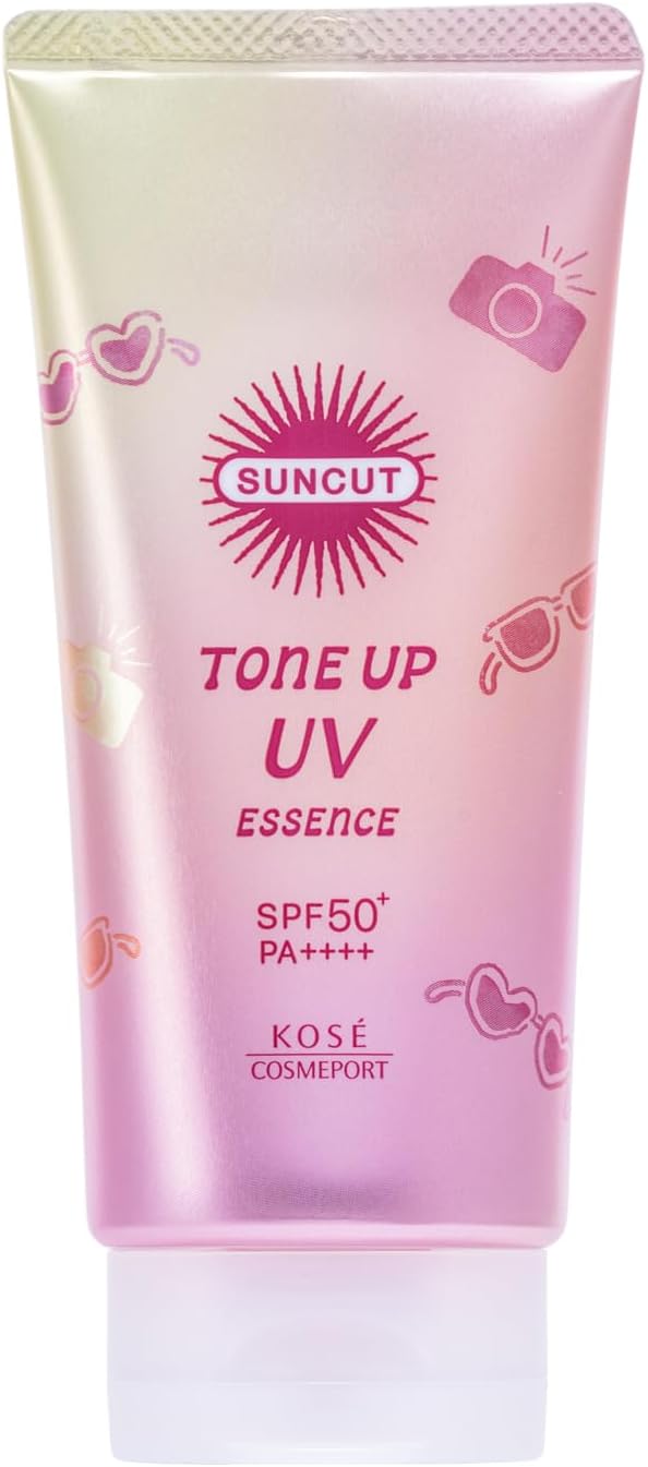 Kose SUNCUT Tone Up UV Essence Rose Pink 80g SPF50+/PA++++ Sunscreen