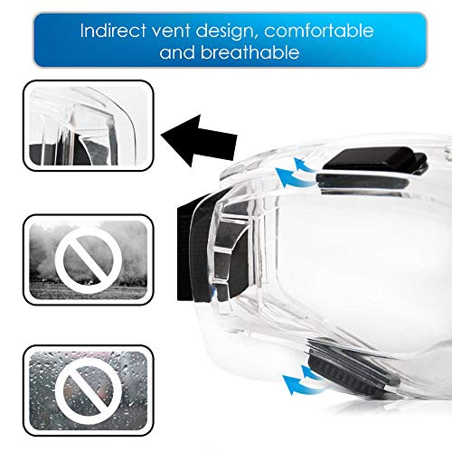 LUFF Protective Safety Glasses, Industrial Goggles Anti-Fog Scratch Resistance Anti-Chemical Splash Goggles Safety Goggles