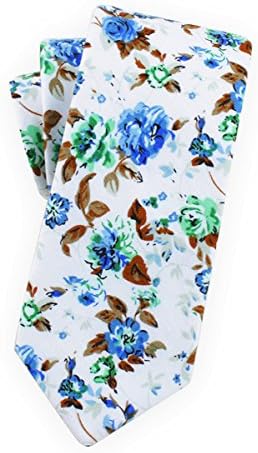 Levao-Men's Skinny Tie Floral Cotton Neck Ties for Men