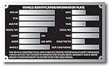Large Aluminum Trailer ID Replacement Tag Vin Plate Serial GVWR Medical Blank