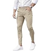 GINGTTO Mens Skinny Pants Tapered Leg Stretch Slim Fit Dress Pants for Men