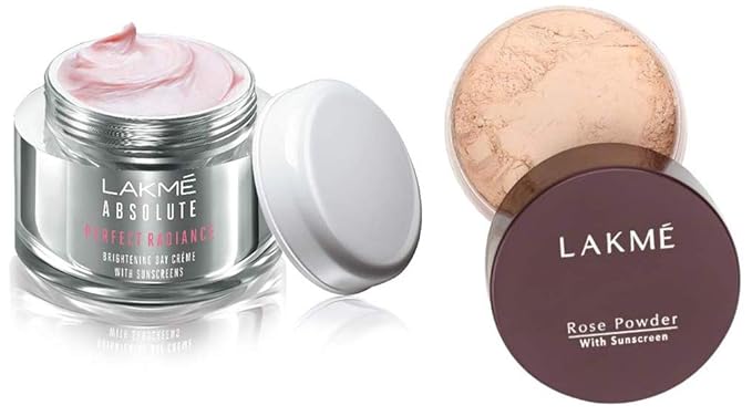 Lakme Perfect Radiance Fairness Day Creme 50 g & Lakme Rose Face Powder, Soft Pink, 40g