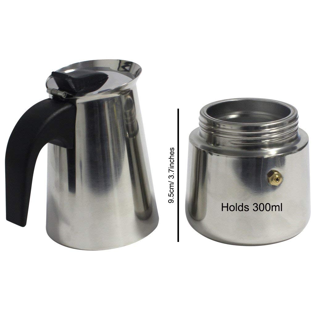6Cup Stovetop Espresso Maker Italian Moka Coffee Pot Polished