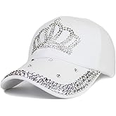 Adjustable Women’s Sparkle Bling Rhinestone Bejeweled Crown Cotton Denim Baseball Cap Hip Hop Hat Sun Cap