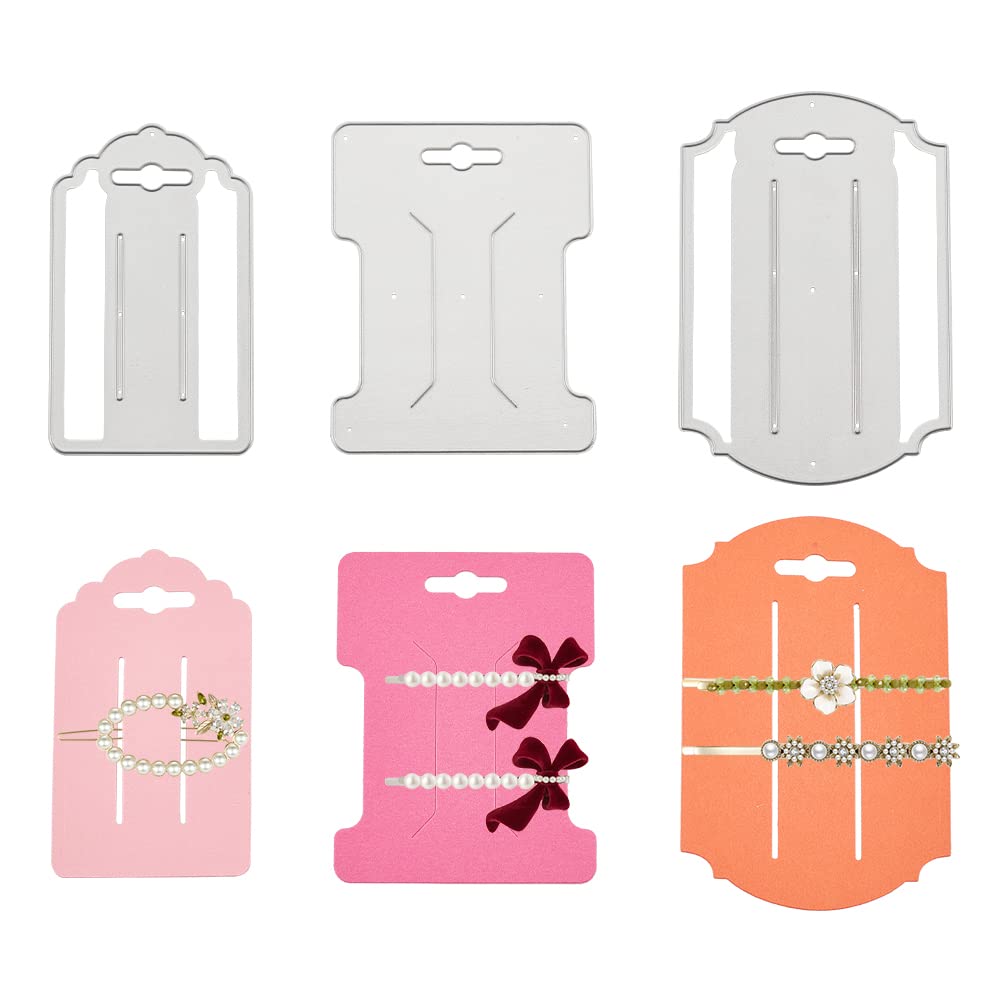 BENECREAT 3pcs 3 Style Carbon Steel Cutting Dies Stencils, Bowtie Hair Bow Metal Templates for DIY Scrapbooking, Photo Album, Decorative Embossing