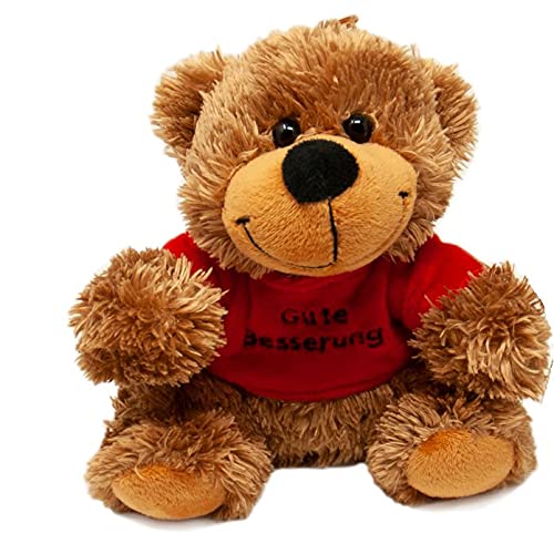 1 x Soft Toy Sitting Bear with Red Shirt Approx. 17 cm