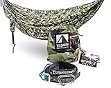WildHorn Outfitters Outpost Double/Single Camping Hammock with 11’ Tree Straps - 100% Parachute Nylon - Cinch Buckle Design, No Knots Required - Easiest Hammock to Hang