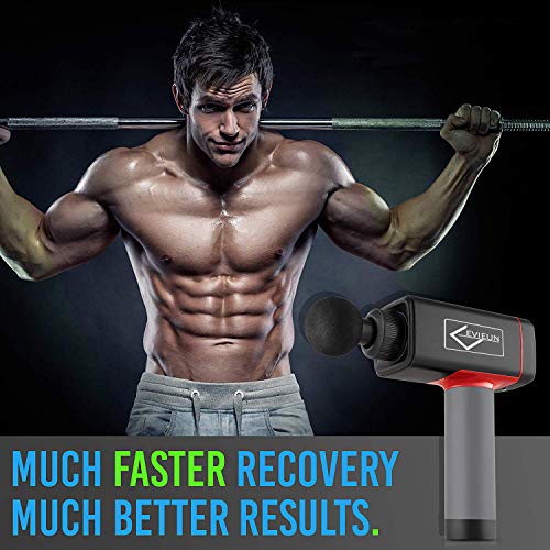 EVIEUN-Massagepistole-Massage-GunMuskel-Massagegeraet-mit-4-Massagekoepfen-4-Geschwindigkeiten-fuer-Profisportler-und-Trainer