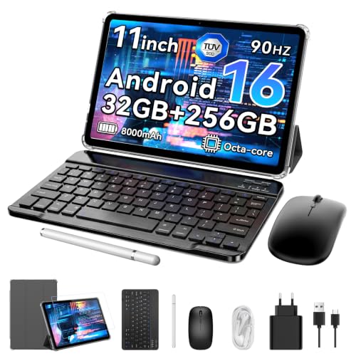 VekfulPC Android 16 Tablet 11" 32GB RAM 256GB 90Hz Gemini AI 3.5 | 11-inch 90Hz HD display, T7250 CPU, 5 Years Warranty, 8000mAh, with Keyboard, Pen & Case, for Work, Study and Entertainment