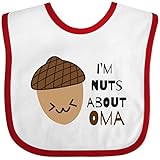 Inktastic Baby Boys' I'm nuts about Oma Baby Bib One Size White/Red