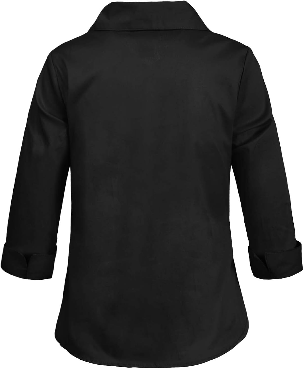 NE PEOPLE Girl's Simple Casual 3/4 Sleeve Roll Up Button Down Blouse Shirts: Clothing
