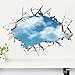 Kemilove 3D Blue Sky Wall Stickers Art Decals Mural Wallpaper Decor Home Room DIY Decoration