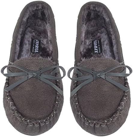 Elegant Women's Casual Faux Suede Grey Moccasin Loafers